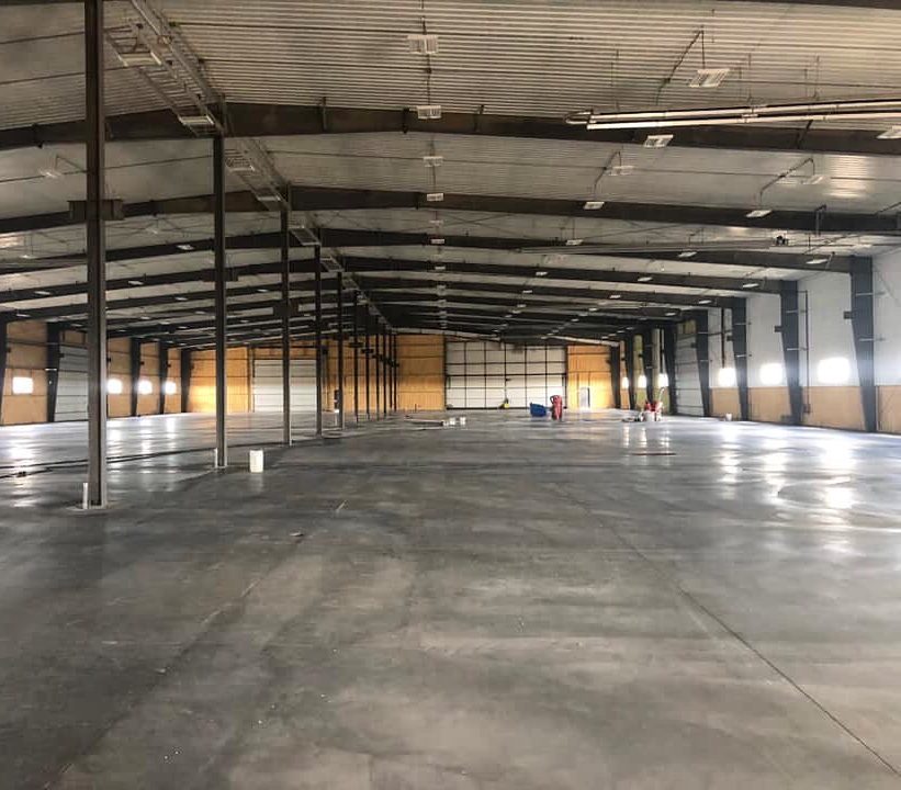Concrete Shop Floor Concrete Shop Floor in a steel frame building