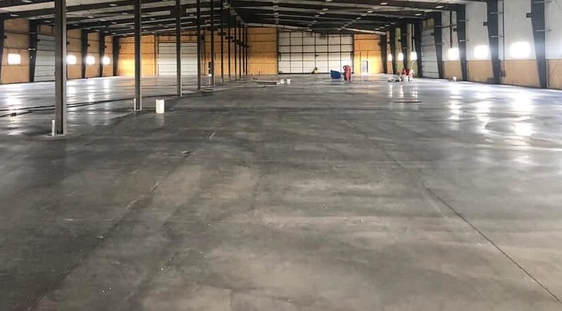Concrete Shop Floor in a steel frame building